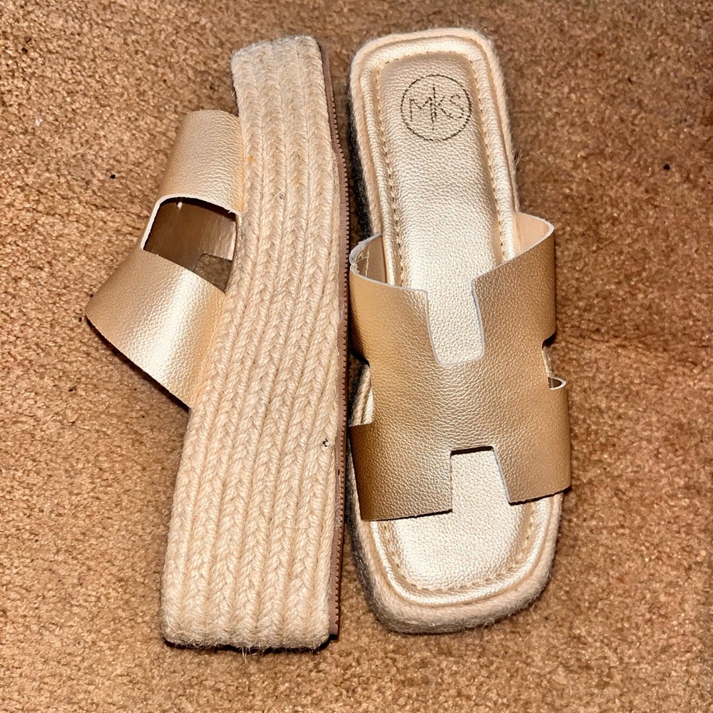 Makers Market Gold Espadrille Shoes